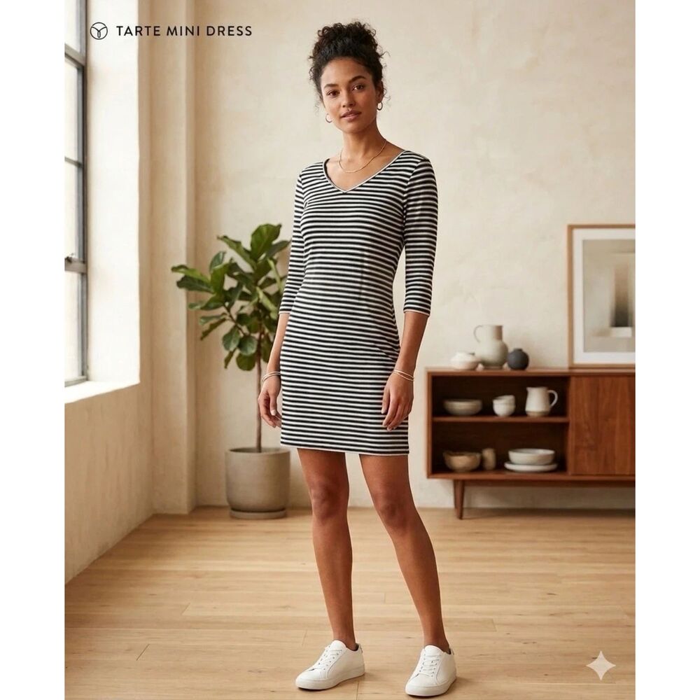 We the Free T-Shirt Dress Womens Sz XS Striped Knit Frenchie nautical casual
